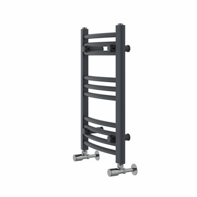 Rinse Modern Bathroom Heated Towel Rail Ladder Radiator 600x400mm Curved for Bathroom Kitchen Anthracite