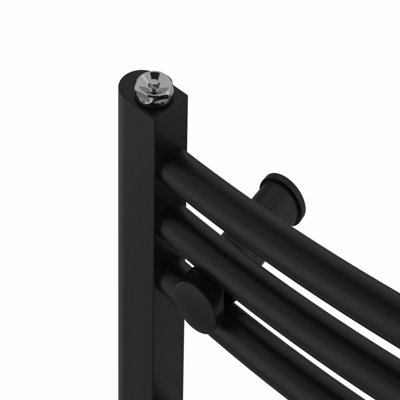 Rinse Modern Bathroom Heated Towel Rail Ladder Radiator 600x400mm Curved for Bathroom Kitchen Black