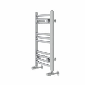 Rinse Modern Bathroom Heated Towel Rail Ladder Radiator 600x400mm Curved for Bathroom Kitchen Chrome