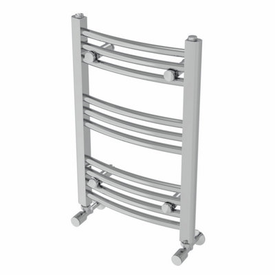 Rinse Modern Bathroom Heated Towel Rail Ladder Radiator 600x400mm Curved for Bathroom Kitchen Chrome