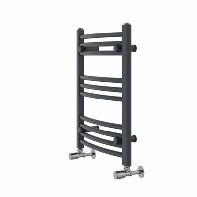 Rinse Modern Bathroom Heated Towel Rail Ladder Radiator 600x500mm Curved for Bathroom Kitchen Anthracite