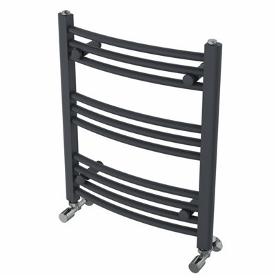 Rinse Modern Bathroom Heated Towel Rail Ladder Radiator 600x500mm Curved for Bathroom Kitchen Anthracite