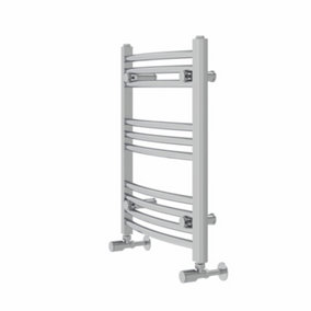 Rinse Modern Bathroom Heated Towel Rail Ladder Radiator 600x500mm Curved for Bathroom Kitchen Chrome