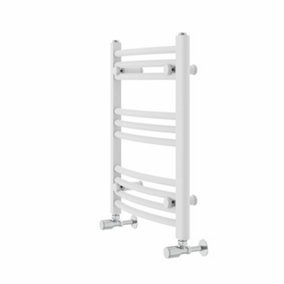 Rinse Modern Bathroom Heated Towel Rail Ladder Radiator 600x500mm Curved for Bathroom Kitchen White