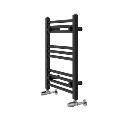 Rinse Modern Bathroom Heated Towel Rail Ladder Radiator 600x500mm Straight for Bathroom Kitchen Black