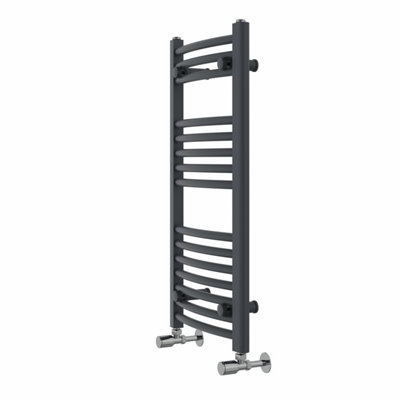 Rinse Modern Bathroom Heated Towel Rail Ladder Radiator 800x400mm Curved for Bathroom Kitchen Anthracite