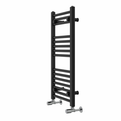 Rinse Modern Bathroom Heated Towel Rail Ladder Radiator 800x400mm Straight for Bathroom Kitchen Black