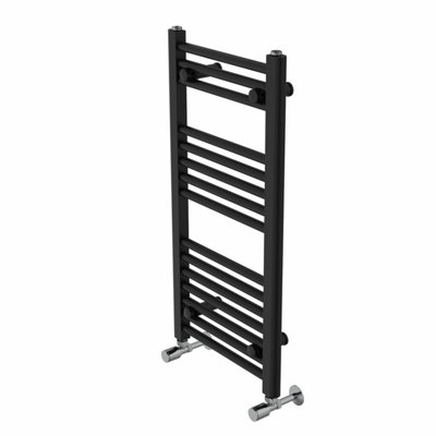 Rinse Modern Bathroom Heated Towel Rail Ladder Radiator 800x400mm Straight for Bathroom Kitchen Black