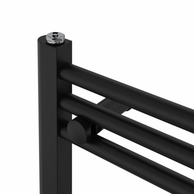 Rinse Modern Bathroom Heated Towel Rail Ladder Radiator 800x400mm Straight for Bathroom Kitchen Black