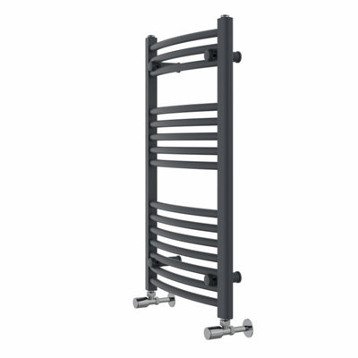 Rinse Modern Bathroom Heated Towel Rail Ladder Radiator 800x500mm Curved for Bathroom Kitchen Anthracite