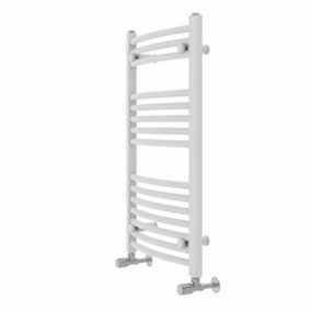 Rinse Modern Bathroom Heated Towel Rail Ladder Radiator 800x500mm Curved for Bathroom Kitchen White