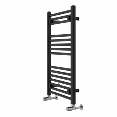 Rinse Modern Bathroom Heated Towel Rail Ladder Radiator 800x500mm Straight for Bathroom Kitchen Black