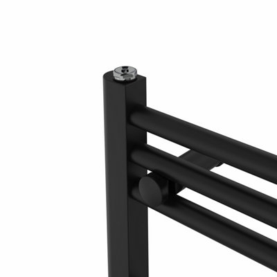 Rinse Modern Bathroom Heated Towel Rail Ladder Radiator 800x500mm Straight for Bathroom Kitchen Black