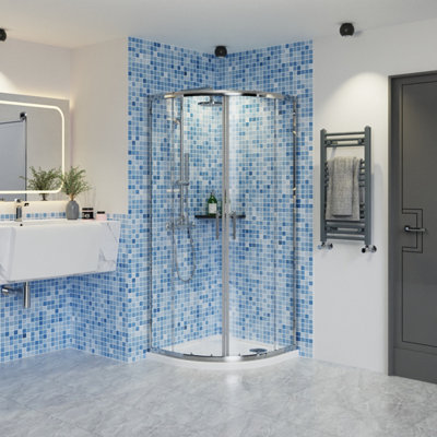 Rinse Quadrant Shower Enclosure 6mm Easy Clean Glass Sliding Shower ...