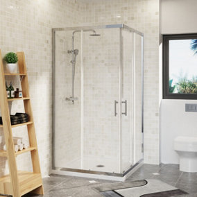 Rinse Square Shower Enclosure Sliding Doors Corner Entry Bathroom Enclosure Cubicle Chrome 1000x1000x1900mm