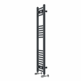 Rinse Straight Bathroom Heated Towel Rail Ladder Radiator Anthracite 1200x300mm