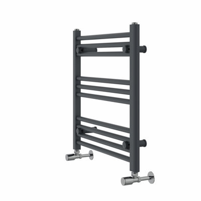 Rinse Straight Bathroom Heated Towel Rail Ladder Radiator Anthracite 600x600mm