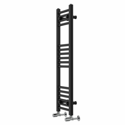 Rinse Straight Bathroom Heated Towel Rail Ladder Radiator Black 1000x300mm