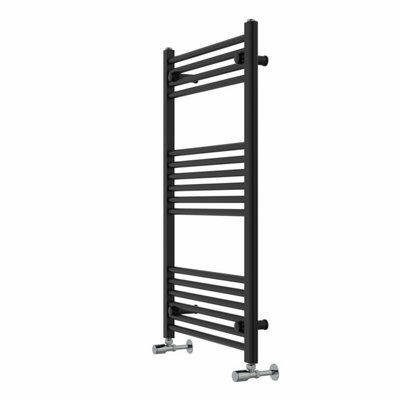 Rinse Straight Bathroom Heated Towel Rail Ladder Radiator Black 1000x600mm