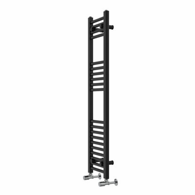 Rinse Straight Bathroom Heated Towel Rail Ladder Radiator Black 1200x300mm