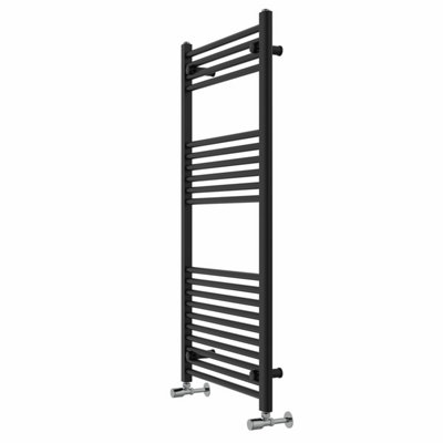 Rinse Straight Bathroom Heated Towel Rail Ladder Radiator Black 1200x600mm