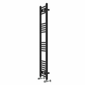Rinse Straight Bathroom Heated Towel Rail Ladder Radiator Black 1400x300mm