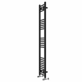 Rinse Straight Bathroom Heated Towel Rail Ladder Radiator Black 1600x300mm