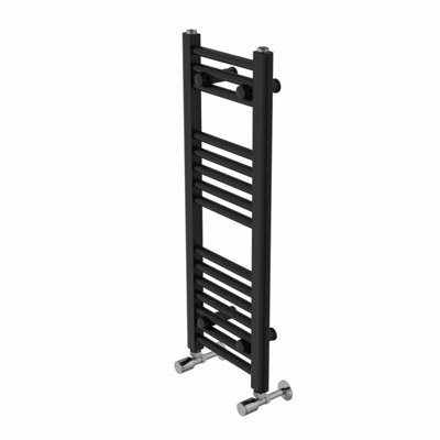 Rinse Straight Bathroom Heated Towel Rail Ladder Radiator Black 800x300mm