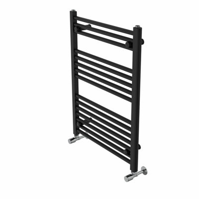 Rinse Straight Bathroom Heated Towel Rail Ladder Radiator Black 800x600mm