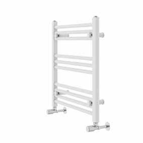 Rinse Straight Bathroom Heated Towel Rail Ladder Radiator White 600x600mm