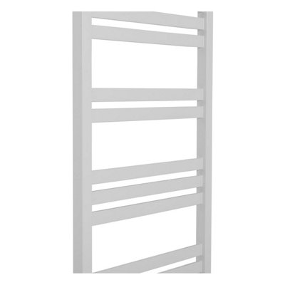Rinse Straight Heated Towel Rail Radiator Ladder for Bathroom Kitchen Central Heating Square Towel Warmer White 1200x500mm