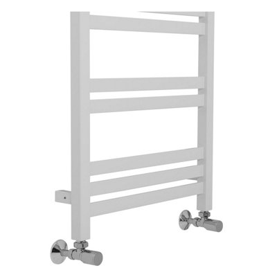 Rinse Straight Heated Towel Rail Radiator Ladder for Bathroom Kitchen Central Heating Square Towel Warmer White 1200x500mm