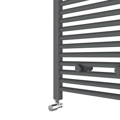 Rinse Straight Heated Towel Rail Radiator Ladder for Bathroom Wall Mounted Anthracite 1500x500mm