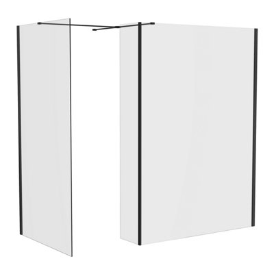 Rinse Walk in Shower Screen 8mm Clear Easy Clean Glass Screen Panel ...