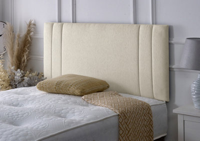 Rio 2 Chenille Headboard - 4ft Small Double - Ivory Chenille