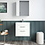 Rio 2 Drawer Wall Hung Vanity Basin Unit - 600mm - Gloss White with Square Black D Handles (Tap Not Included) - Balterley