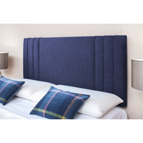 Rio 3 Turin Linen 4ft6 Double 24" Headboard -  Blue