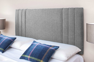 Rio 3 Turin Linen 4ft6 Double 24" Headboard -  Silver