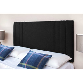 Rio 3 Turin Linen 5ft Kingsize 24" Headboard -  Black