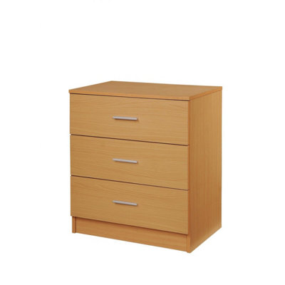 Rio Costa Chest 3 Drawers Bedroom Living Room Storage Beech Oak Effect