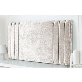 Rio Crushed Velvet 2ft6 Small Single 20" Headboard -  Cream