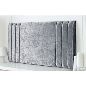 Rio Crushed Velvet 2ft6 Small Single 20" Headboard -  Grey
