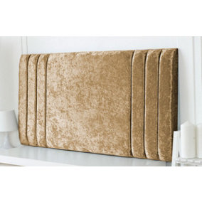 Rio Crushed Velvet 3ft Single 20" Headboard -  Gold