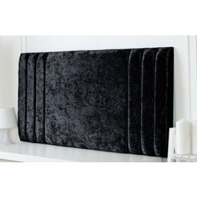 Rio Crushed Velvet 4ft6 Double 20" Headboard -  Black