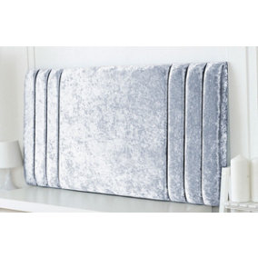 Rio Crushed Velvet 5ft Kingsize 20" Headboard -  Silver