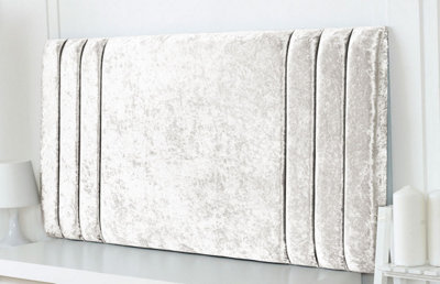 Rio Crushed Velvet 5ft Kingsize 20" Headboard -  White