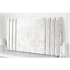Rio Crushed Velvet 6ft Super King 20" Headboard -  White