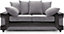 Rio Fabric 3 Seater Sofa Foam Seating Black-Grey
