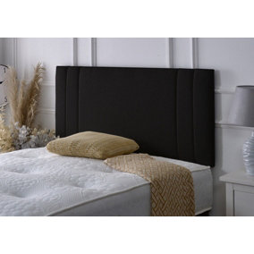 Rio II Chenille 5ft Kingsize 24" Headboard - Black