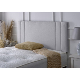 Rio II Chenille 5ft Kingsize 24" Headboard - Light Grey